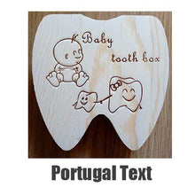 Load image into Gallery viewer, Baby Tooth Box Poland/English/Dutch/Russian/French /Italian  Wooden Milk Teeth Organizer Storage Boys Girls Baby Souvenirs Gift