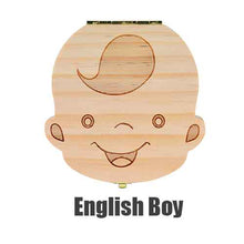 Load image into Gallery viewer, Baby Tooth Box Poland/English/Dutch/Russian/French /Italian  Wooden Milk Teeth Organizer Storage Boys Girls Baby Souvenirs Gift