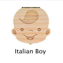 Load image into Gallery viewer, Baby Tooth Box Poland/English/Dutch/Russian/French /Italian  Wooden Milk Teeth Organizer Storage Boys Girls Baby Souvenirs Gift