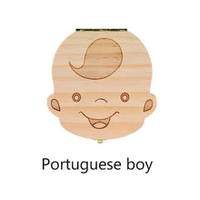 Load image into Gallery viewer, Baby Tooth Box Poland/English/Dutch/Russian/French /Italian  Wooden Milk Teeth Organizer Storage Boys Girls Baby Souvenirs Gift