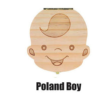 Load image into Gallery viewer, Baby Tooth Box Poland/English/Dutch/Russian/French /Italian  Wooden Milk Teeth Organizer Storage Boys Girls Baby Souvenirs Gift