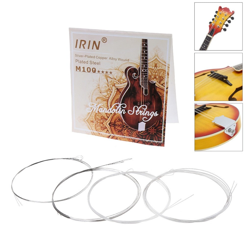 8pcs/set M100 Mandolin String Steel Silver-Plated Copper Alloy Wound (.010-.034)