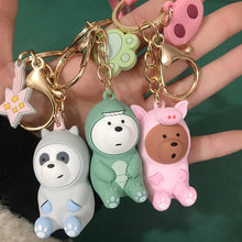 Load image into Gallery viewer, We bare bears lovely doll keychain figures toy Grizzly Panda Icebear cosplay key ring pendant accessories kids Gift