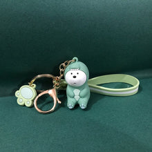 Load image into Gallery viewer, We bare bears lovely doll keychain figures toy Grizzly Panda Icebear cosplay key ring pendant accessories kids Gift