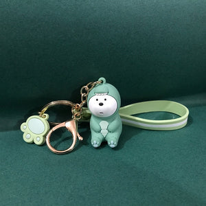 We bare bears lovely doll keychain figures toy Grizzly Panda Icebear cosplay key ring pendant accessories kids Gift