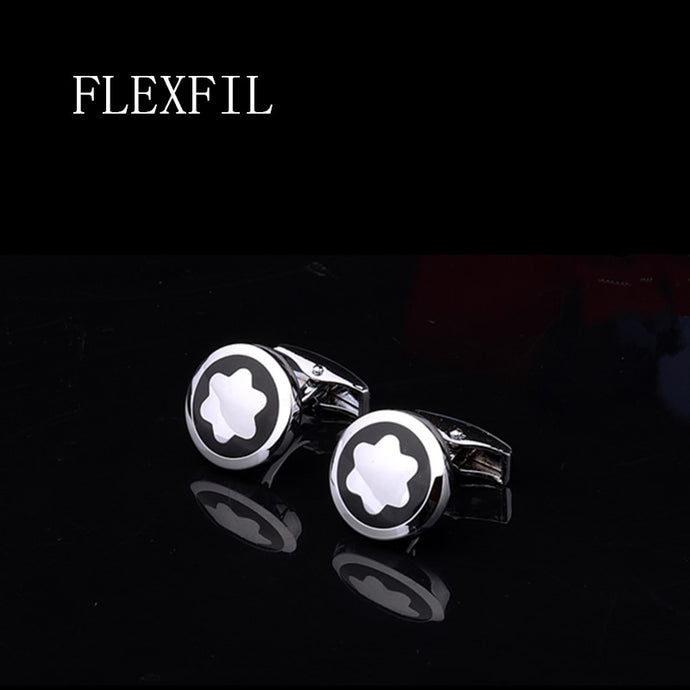 FLEXFIL Luxury shirt cufflinks for men's Brand cuff buttons cuff links gemelos High Quality round wedding abotoaduras Jewelry