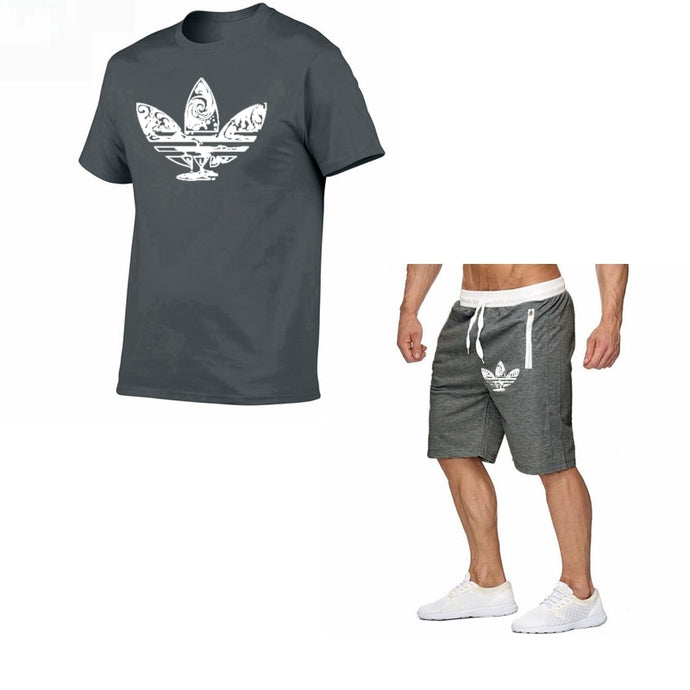 2019 Summer Hot Sale Men's Sets T Shirts+shorts Two Pieces Sets Casual Tracksuit new Male Casual Tshirt Fitness trousers men