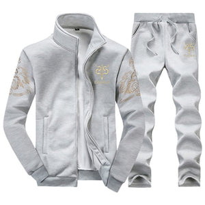 BOLUBAO New Men Set Fashion Brand Tracksuit Lined Thick Sweatshirt + Pants Sportswear Suit Male Winter Suit